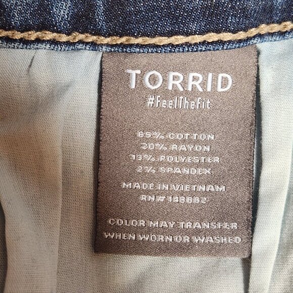 Torrid Jeggings Super Soft Women's 22R  Mid Rise Ankle Distressed Denim Blue - Picture 7 of 8